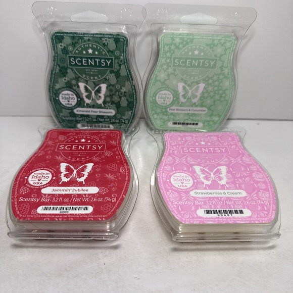 Scentsy Other - scentsy wax bars bundle STRAWBERRY & PEAR BLOSSOM X 4 NEW